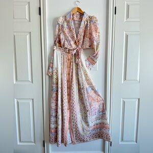 Elegant Pink and White Maxi Dress